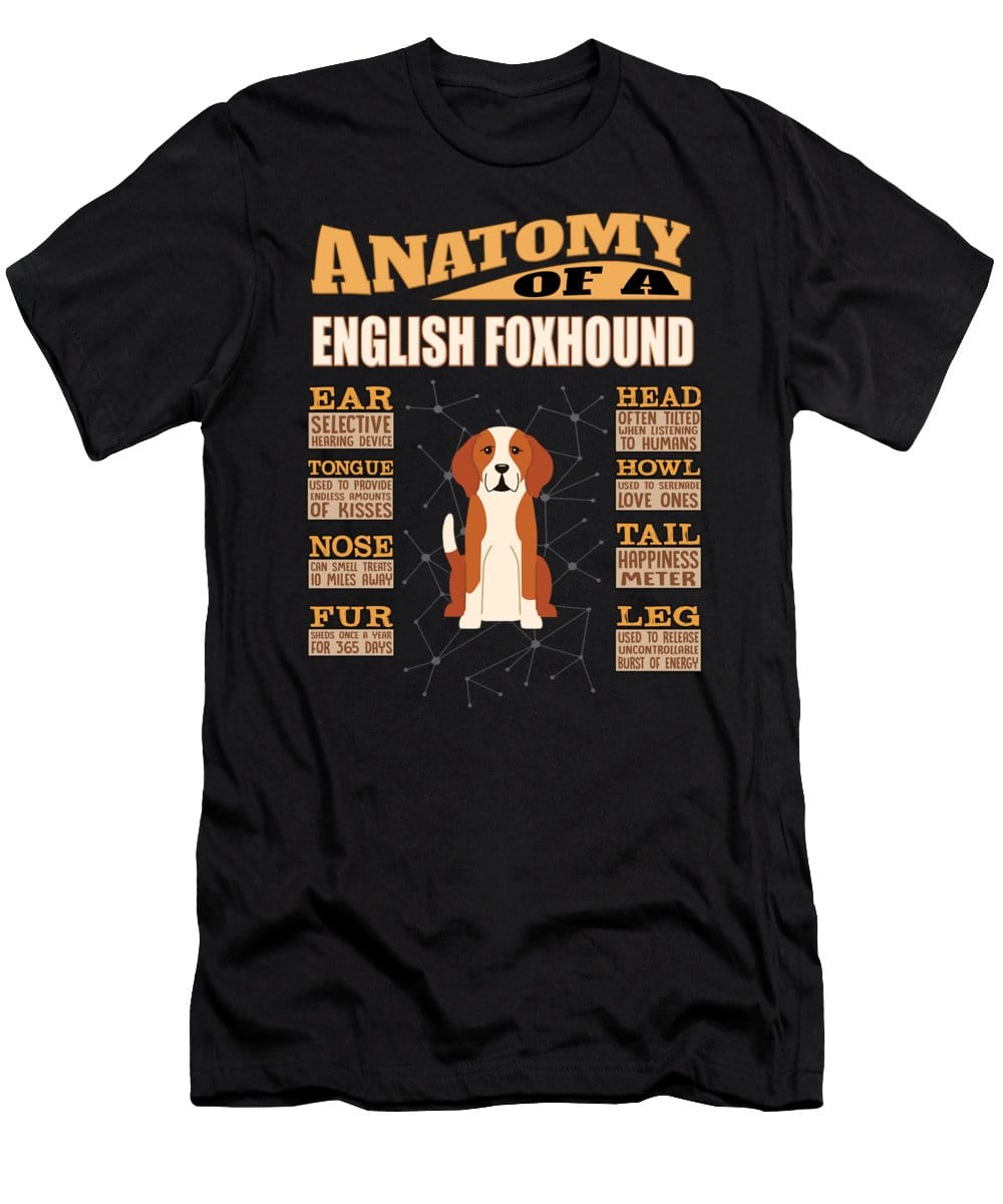 Camiseta de anatomía de un foxhound inglés