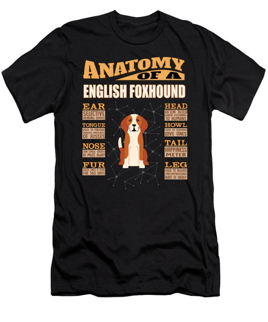 Camiseta de anatomía de un foxhound inglés