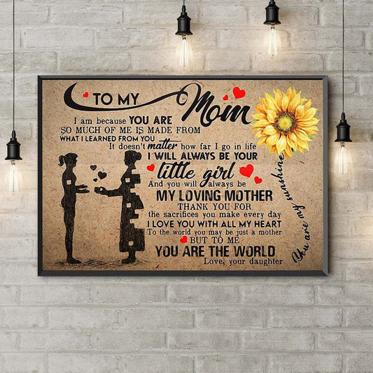 Para mi mamá soy porque tú eres Póster del Día de la Madre, Lienzo
