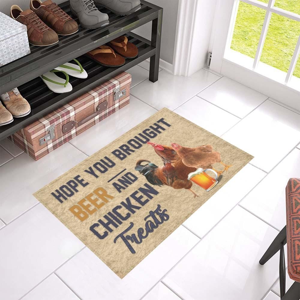 Hope You Brought Beer & Chicken Treats Chicken Doormat