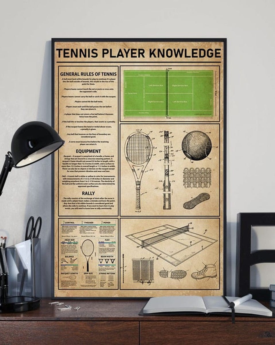 Póster de conocimientos sobre tenis, lienzo