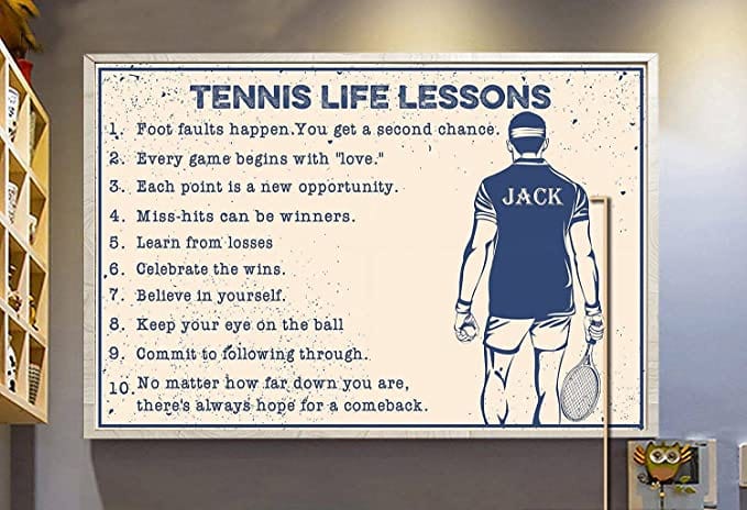 Personalized Tennis Life Lessons Tennis Boy Poster, Canvas