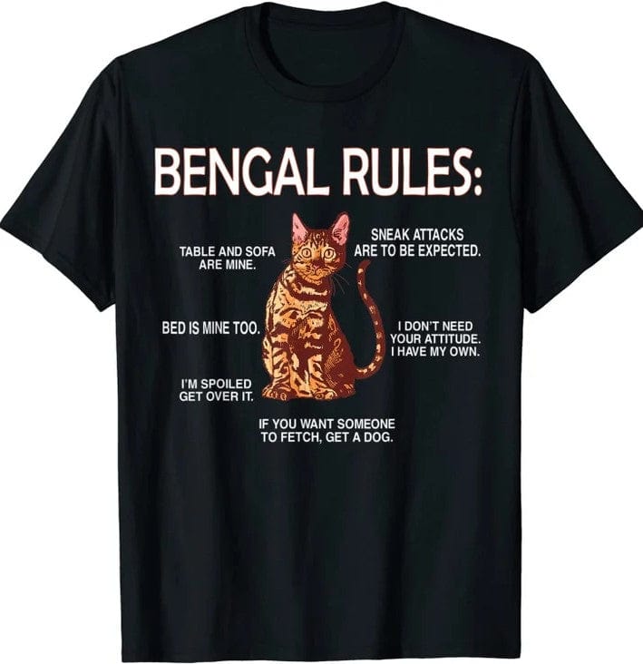 Camiseta para amantes de los gatos con reglas de Bengala