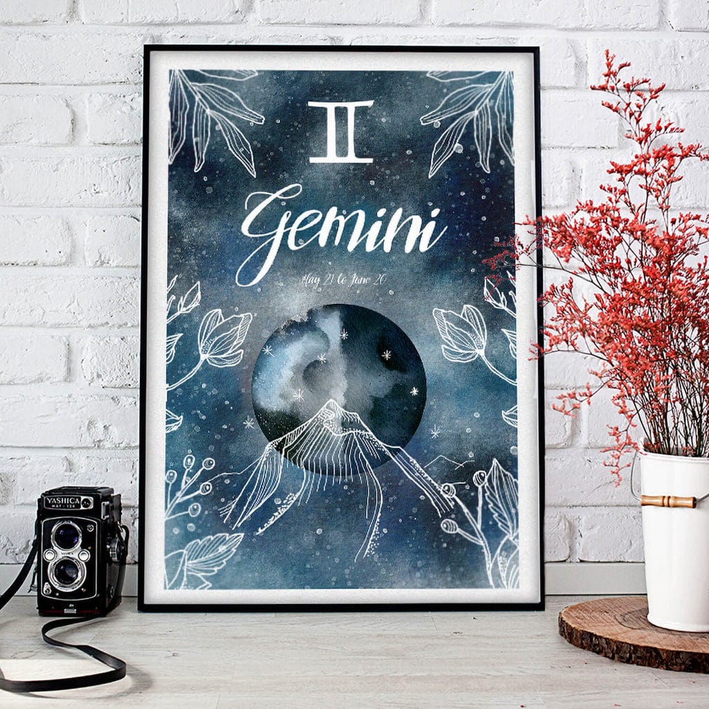 Gemini Zodiac Poster, Canvas