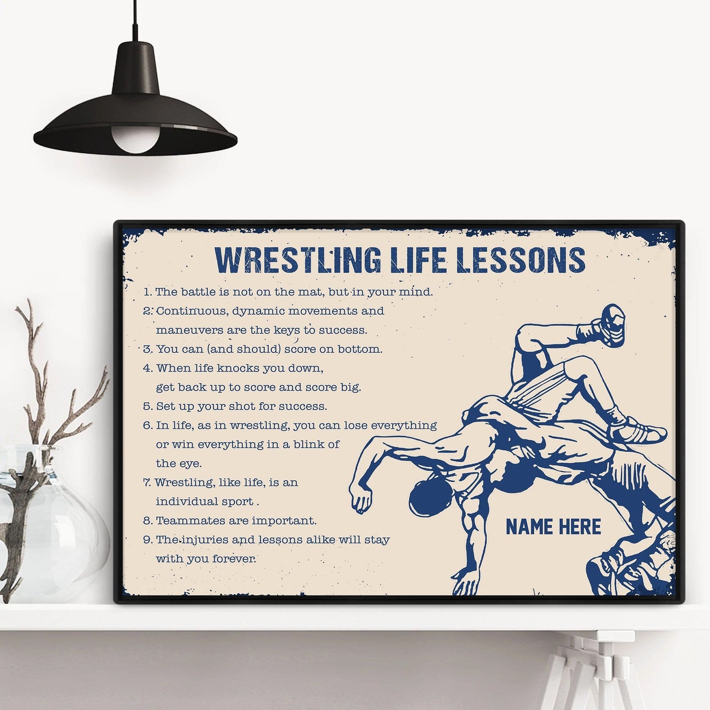 Personalized Wrestling Life Lessons Poster, Canvas
