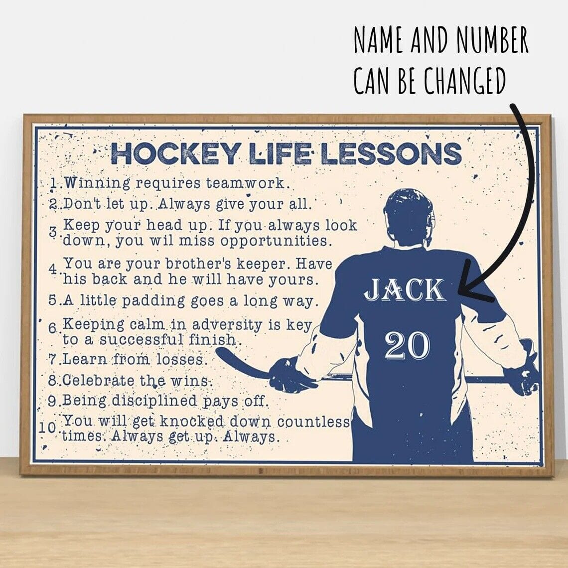 Póster personalizado de lecciones de vida sobre hockey, lienzo