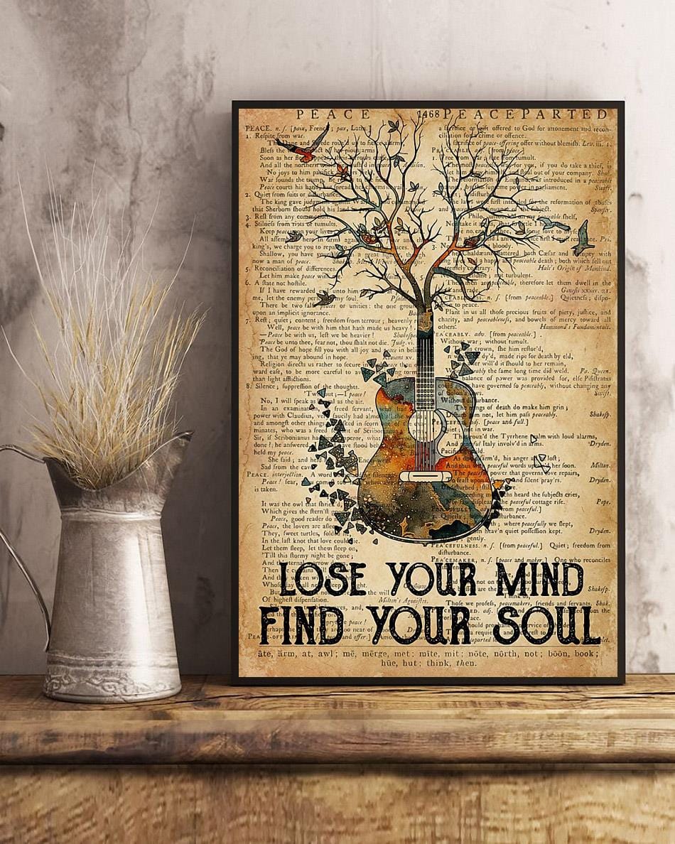 Lose Your Mind Find Your Soul Natural Guitar Poster, Canvas