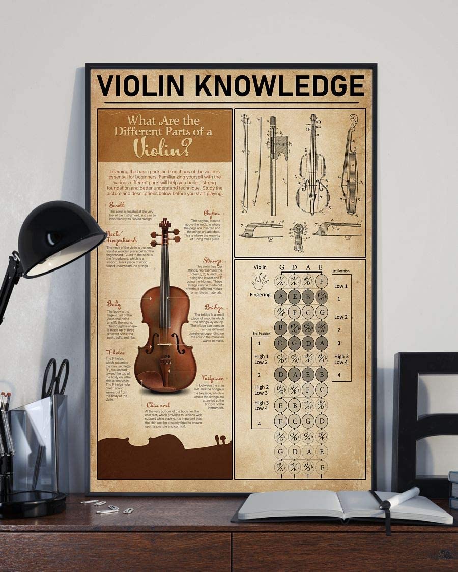 Póster de conocimientos sobre violín, lienzo