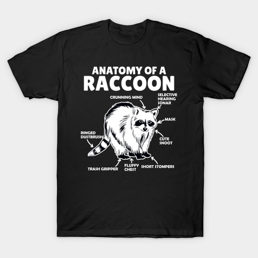 Camiseta con la anatomía de un mapache