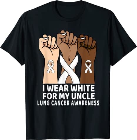 I Wear White For My Uncle Lung Cancer Warrior Shirt