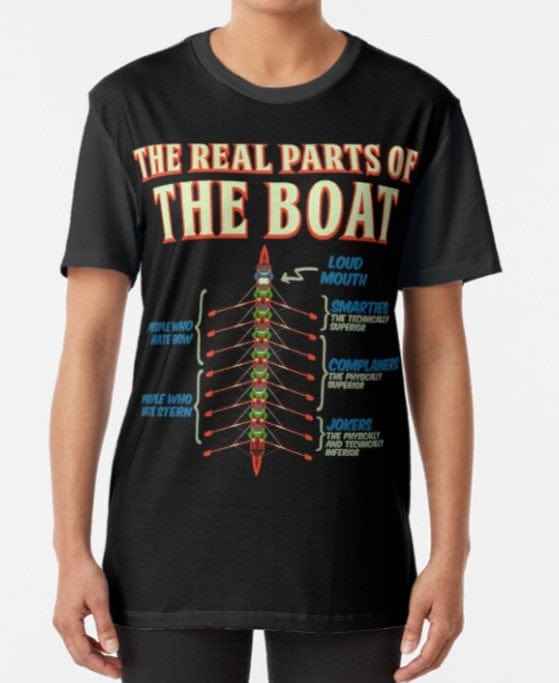 Las partes reales de la camisa de remo del barco