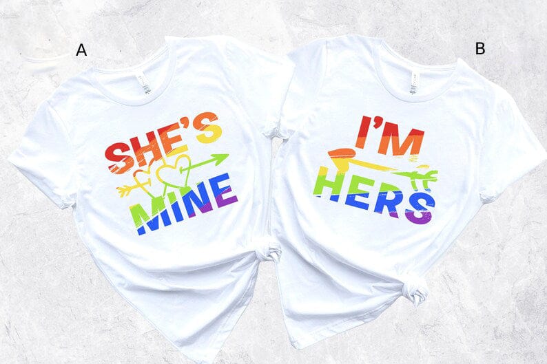 Ella es mía, yo soy suyo, camisetas de pareja LGBT
