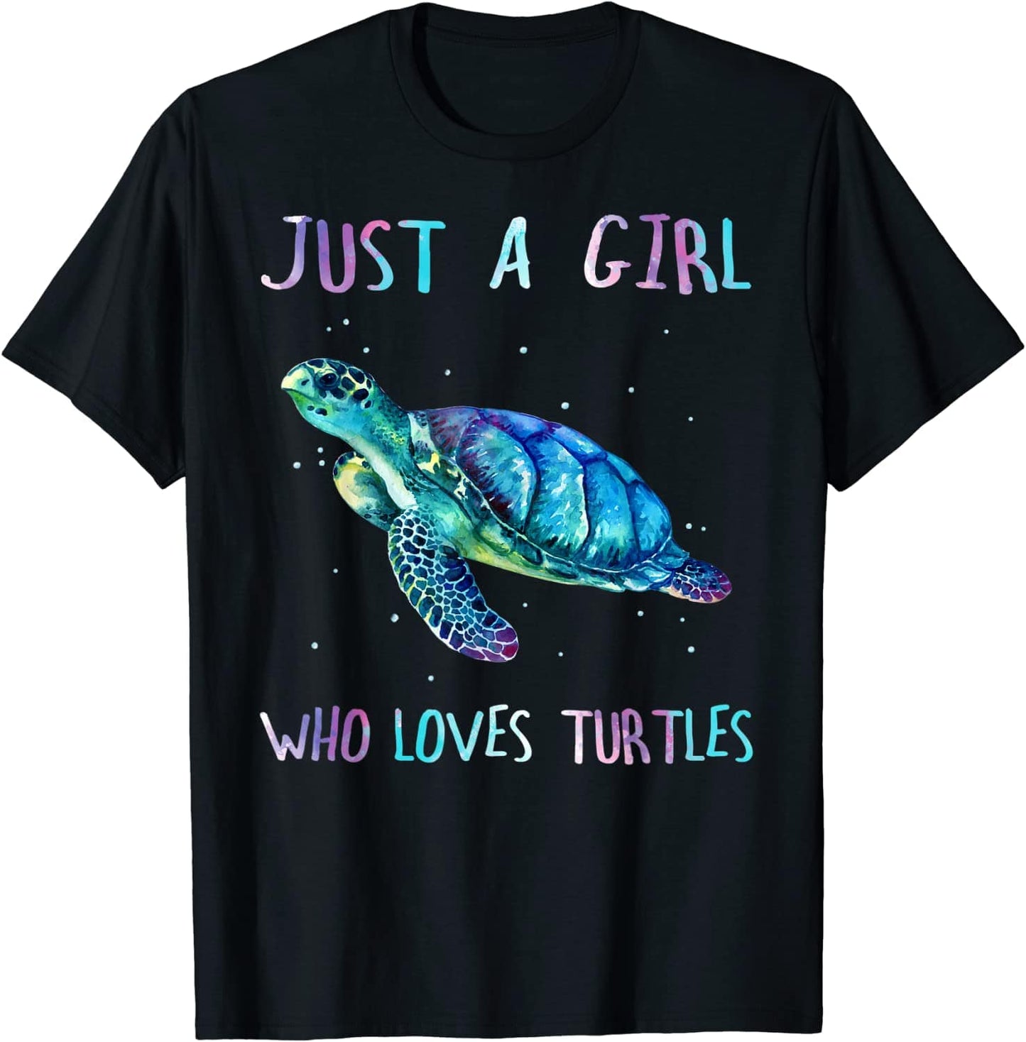 Camiseta de tortuga con acuarela, mar y océano. Solo una chica que ama las tortugas.