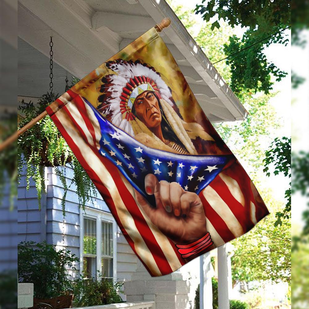 Native American Ancestor House & Garden Flag