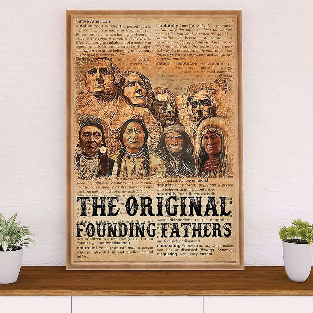 Póster de los padres fundadores nativos americanos originales, lienzo