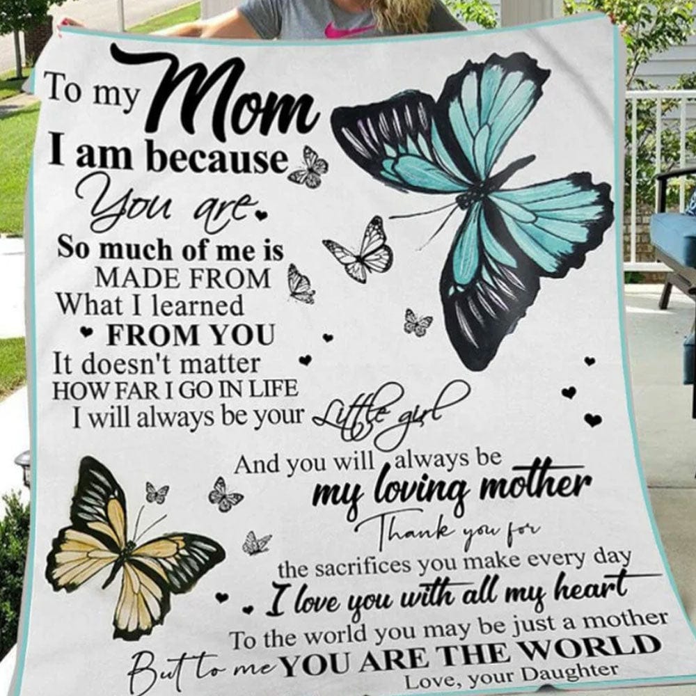 Para mi mamá soy porque tú eres mucho de mí está hecho de lo que aprendí de ti Manta polar y sherpa con forma de mariposa