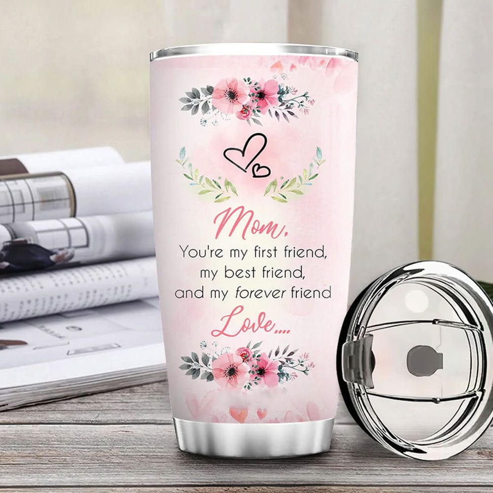 Mamá, eres mi primera amiga, mi mejor amiga, vaso