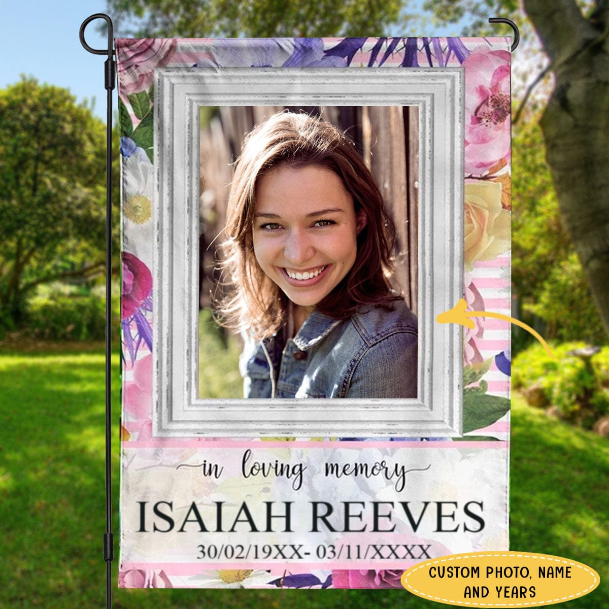 In Loving Memory Personalized Memorial House & Garden Flag