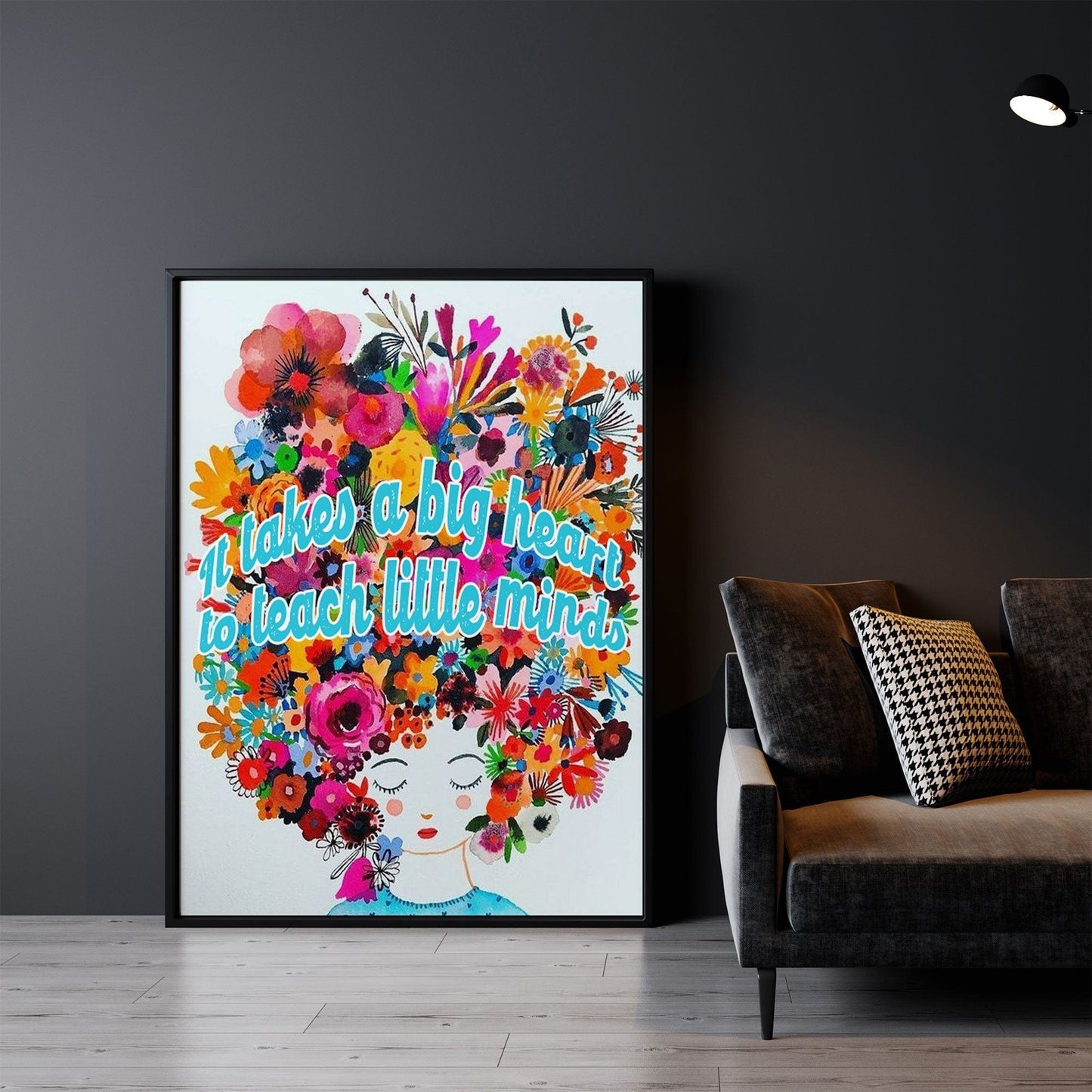 Hippie Teacher It Takes A Big Heart To Teach Little Minds Hippie Poster, Canvas