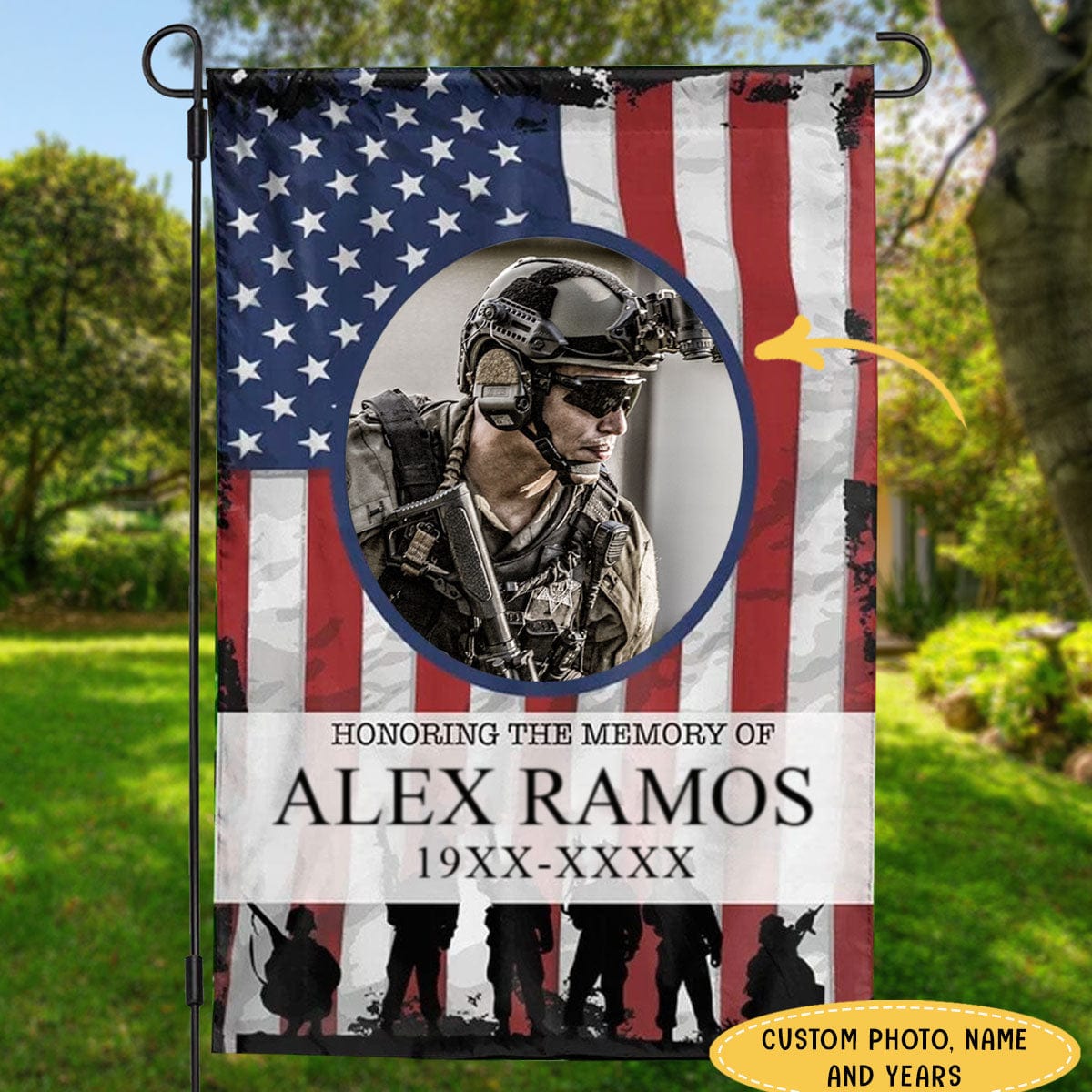 Honoring The Memory Of Personalized Memorial Day House & Garden Flag