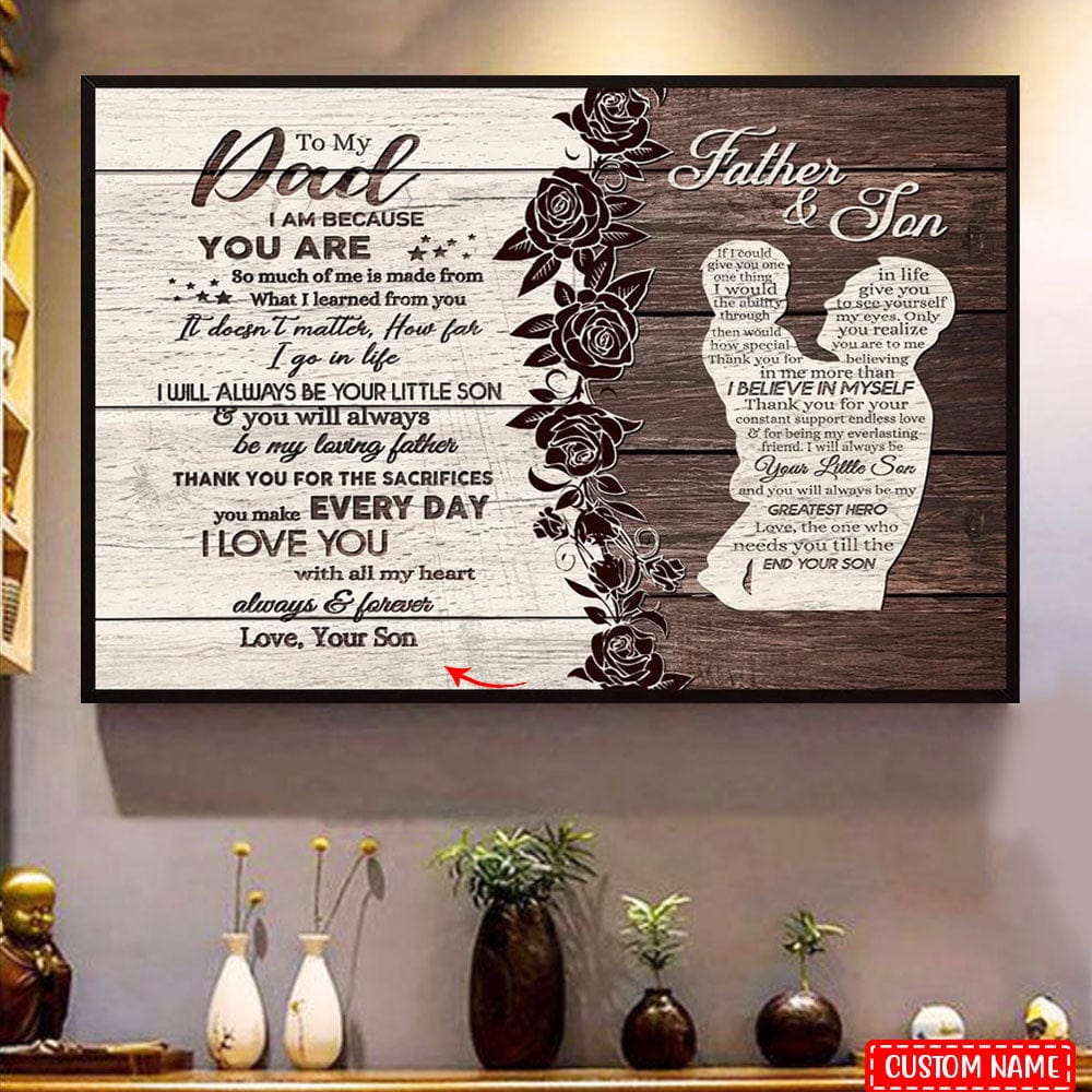 Póster personalizado para mi papá, soy porque tú eres parte de mí