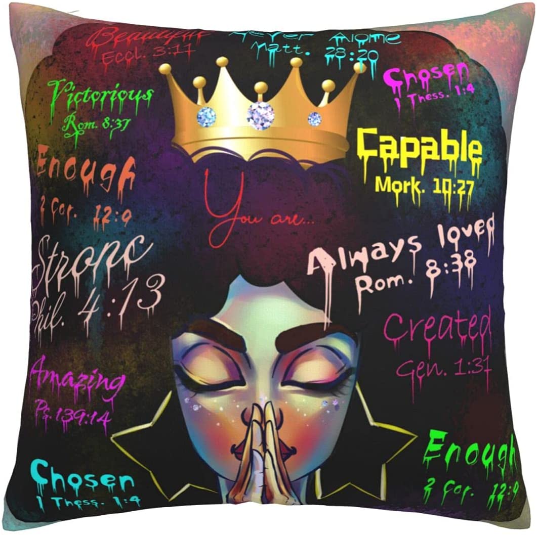 Inspirational Quotes Afro Black Woman Girl African American Pillow