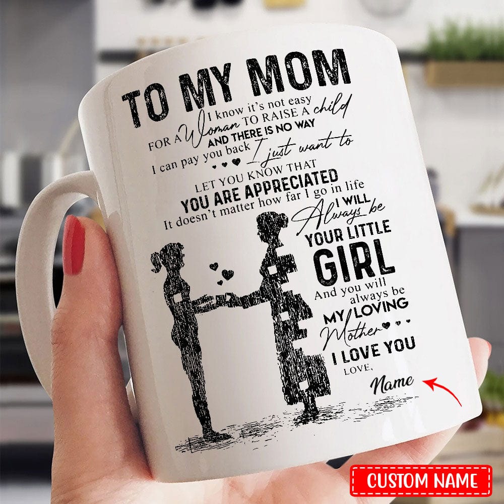 Tazas y platillos personalizados para el día de la madre con el texto "Sé que no es fácil"
