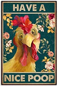 Have A Nice Poop Funny Chicken Poster, Canvas