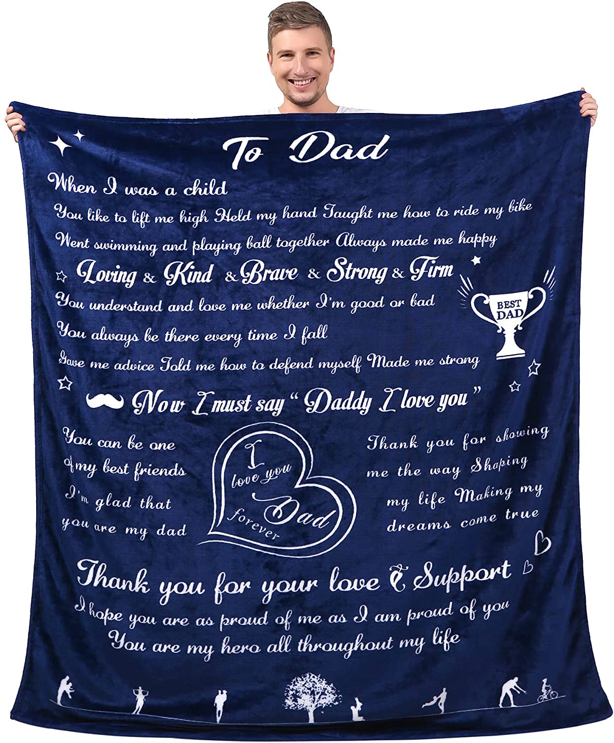 To My Dad Gift From Daughter Father's Day Blanket