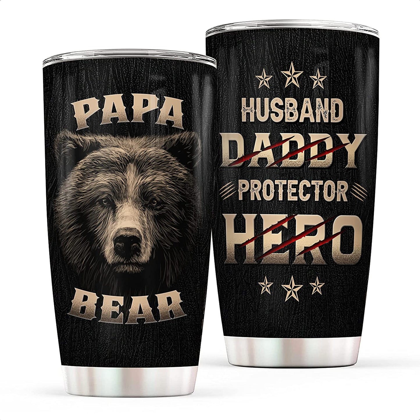 Papa Bear Husband Hero Protector Father's Day Tumbler