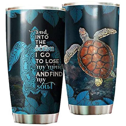 And Into The Ocean I Go Turtle Tumbler