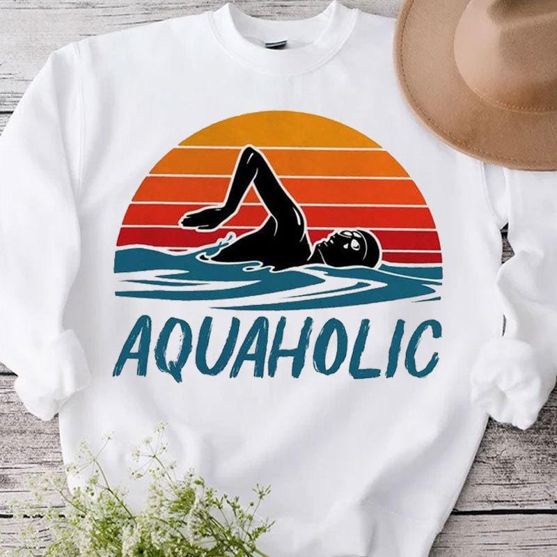 Camisetas de natación vintage Aquaholic