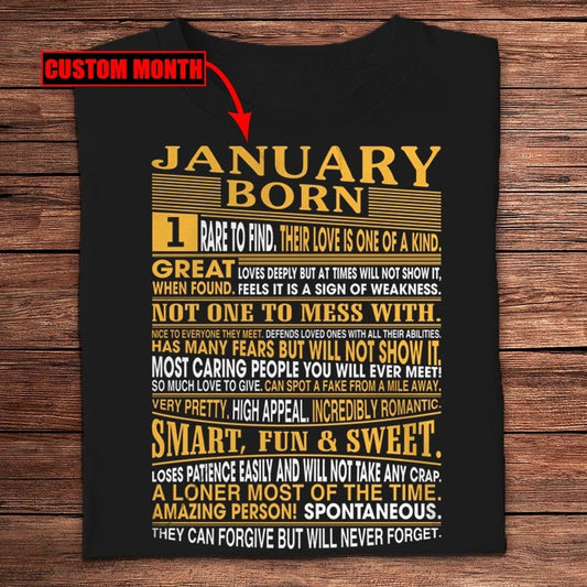 Camisetas de cumpleaños personalizadas nacidas en enero