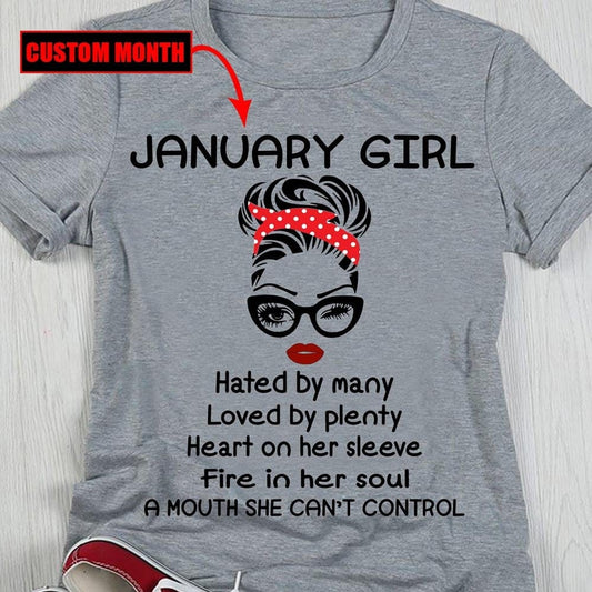 Camisetas de cumpleaños personalizadas para niña de enero