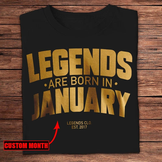 Camisetas de cumpleaños personalizadas con leyendas que nacen en enero
