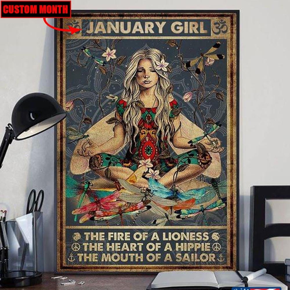 Póster de cumpleaños personalizado para niña de enero, lienzo