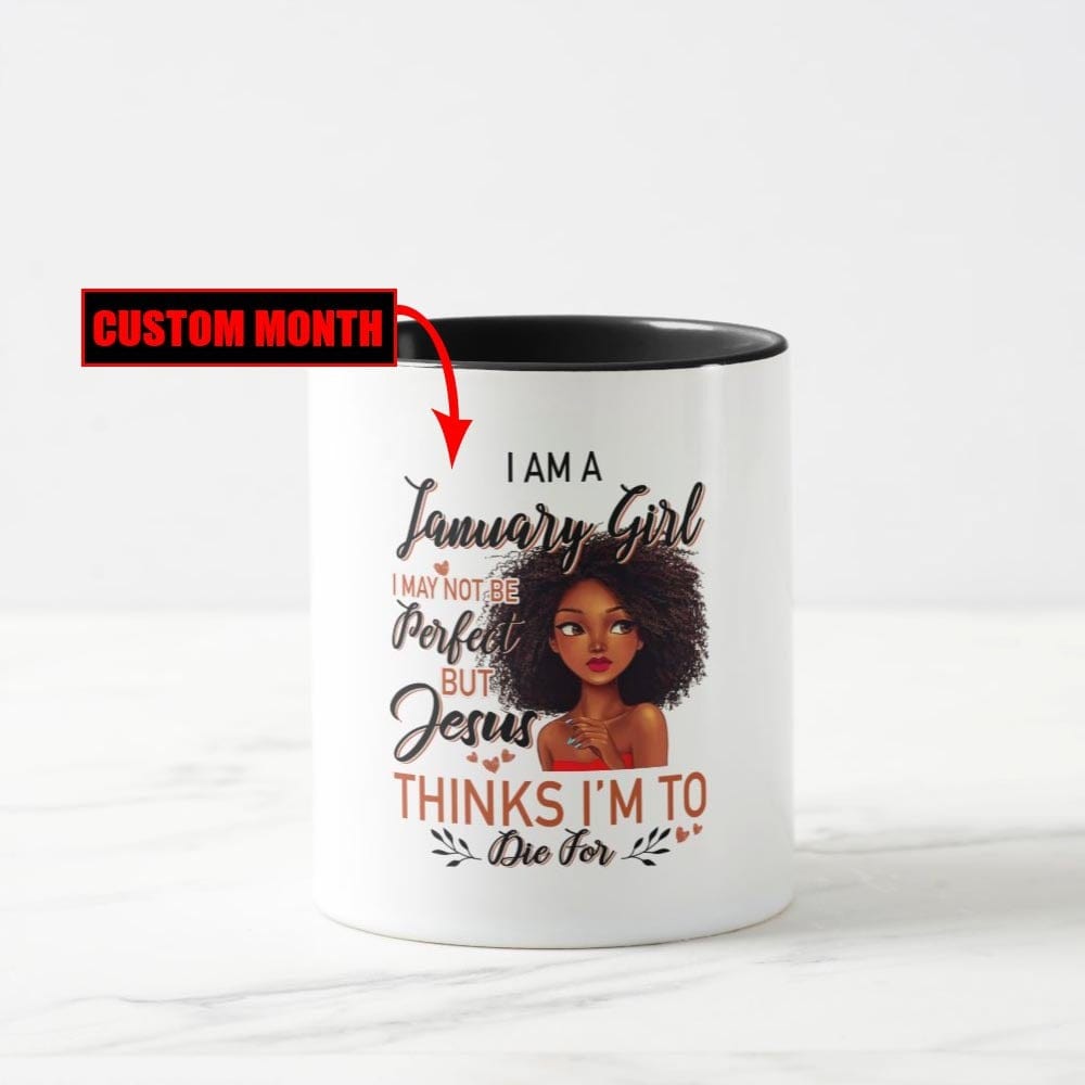 Taza de cumpleaños personalizada Soy chica de enero