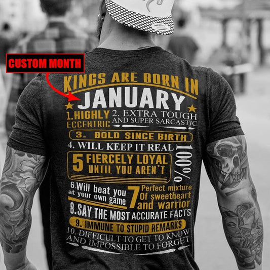 Camisetas de cumpleaños personalizadas Los reyes nacen en enero