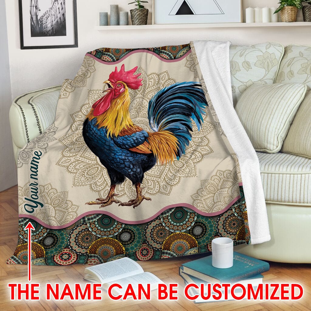 Personalized Chicken Vintage Mandala Chicken Blanket