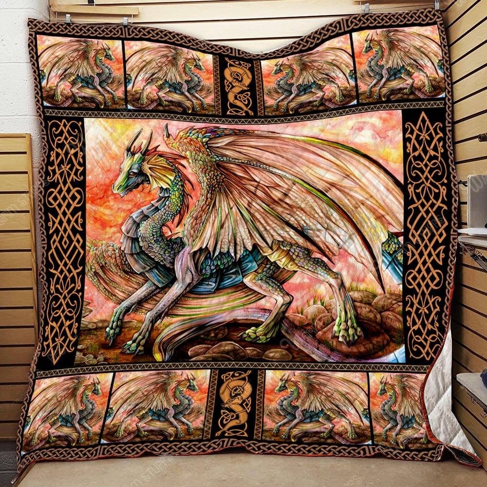 Manta de dragón de colores de vellón y sherpa