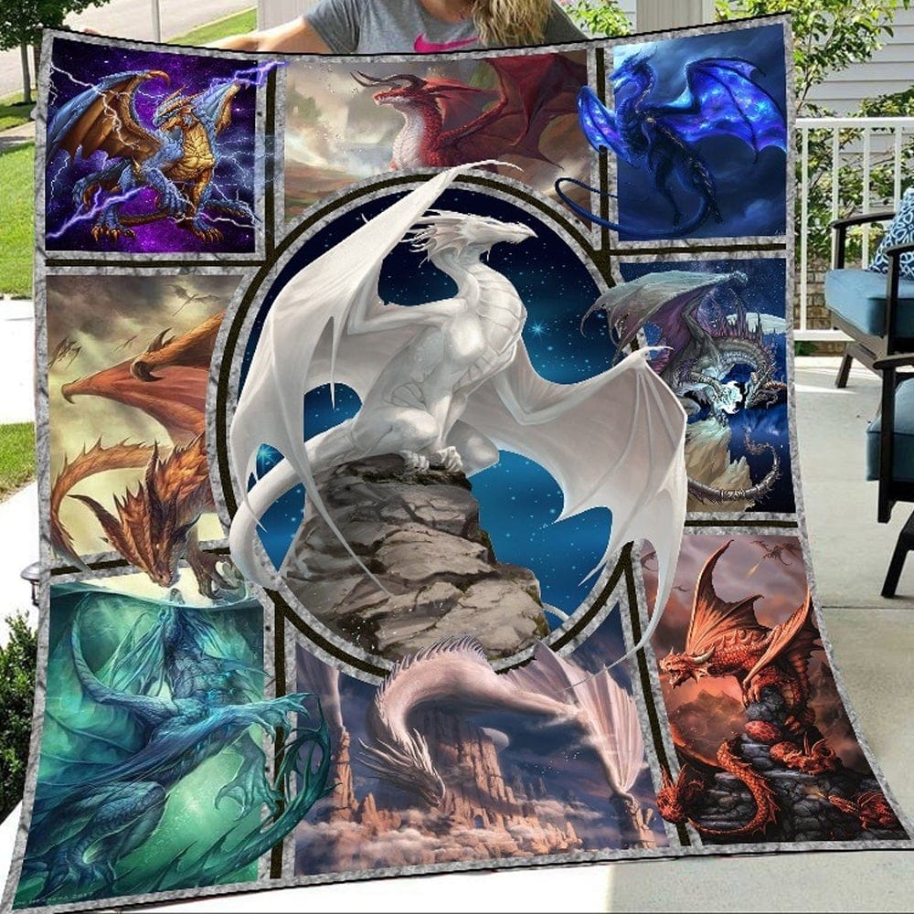 Hermosa manta de dragón de vellón y sherpa