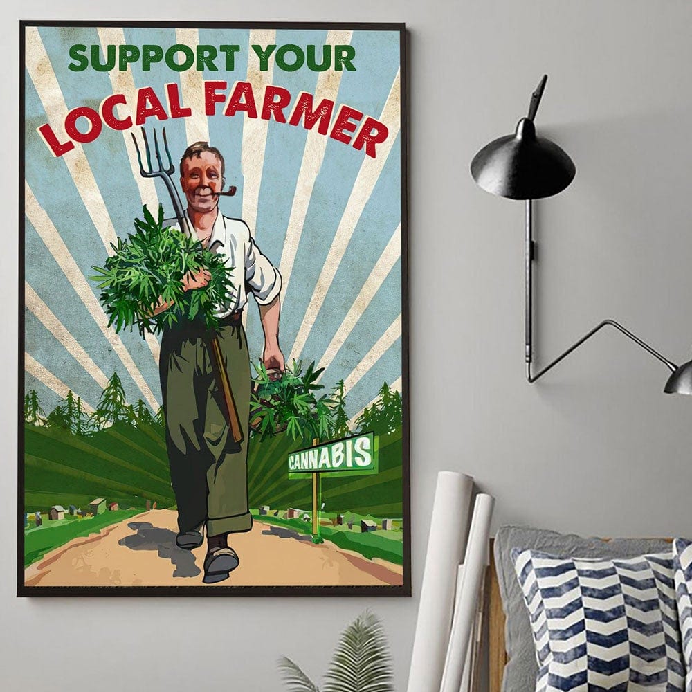 Póster y lienzo "Apoya a tu agricultor local"