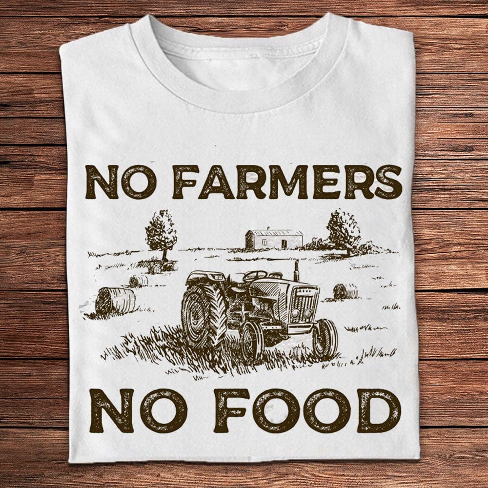 Camisetas que dicen "Sin agricultores no hay comida"