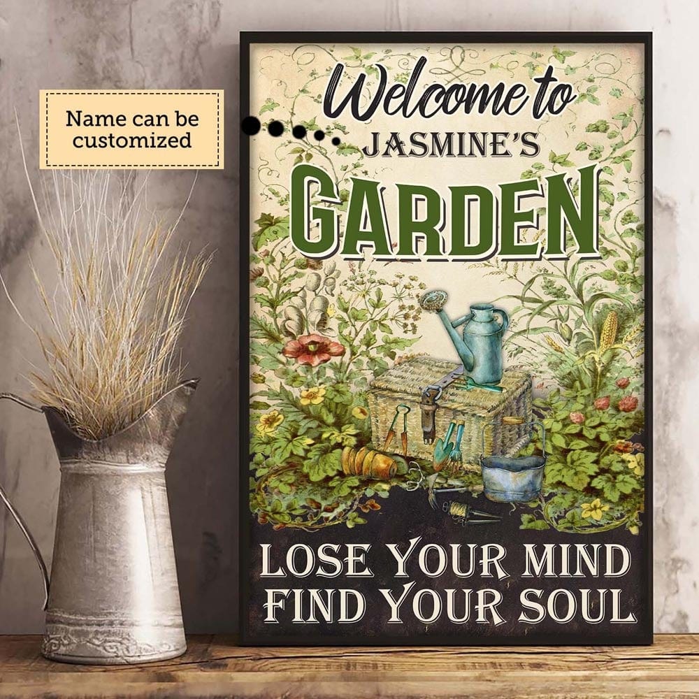 Póster de jardinería personalizado Bienvenido al jardín, lienzo