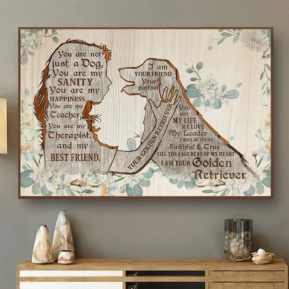 No eres solo un perro, eres mi cordura Póster, lienzo, Golden Retriever