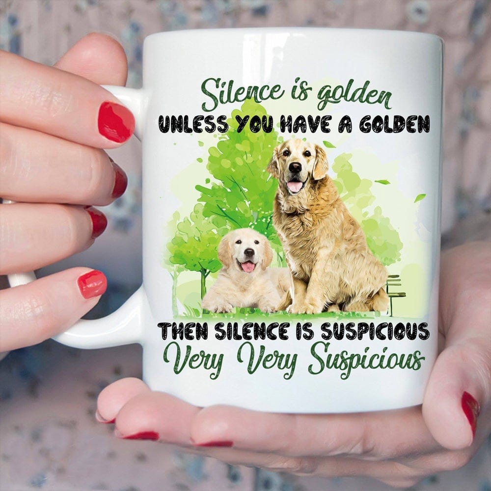 El silencio es oro a menos que tengas una taza de golden retriever
