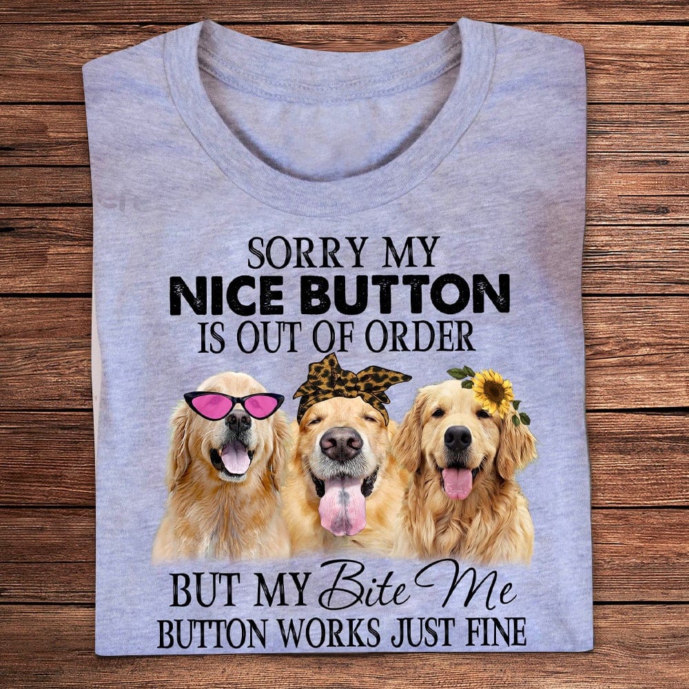 Lo siento, mi botón de "amable" está fuera de servicio Camisetas Golden Retriever
