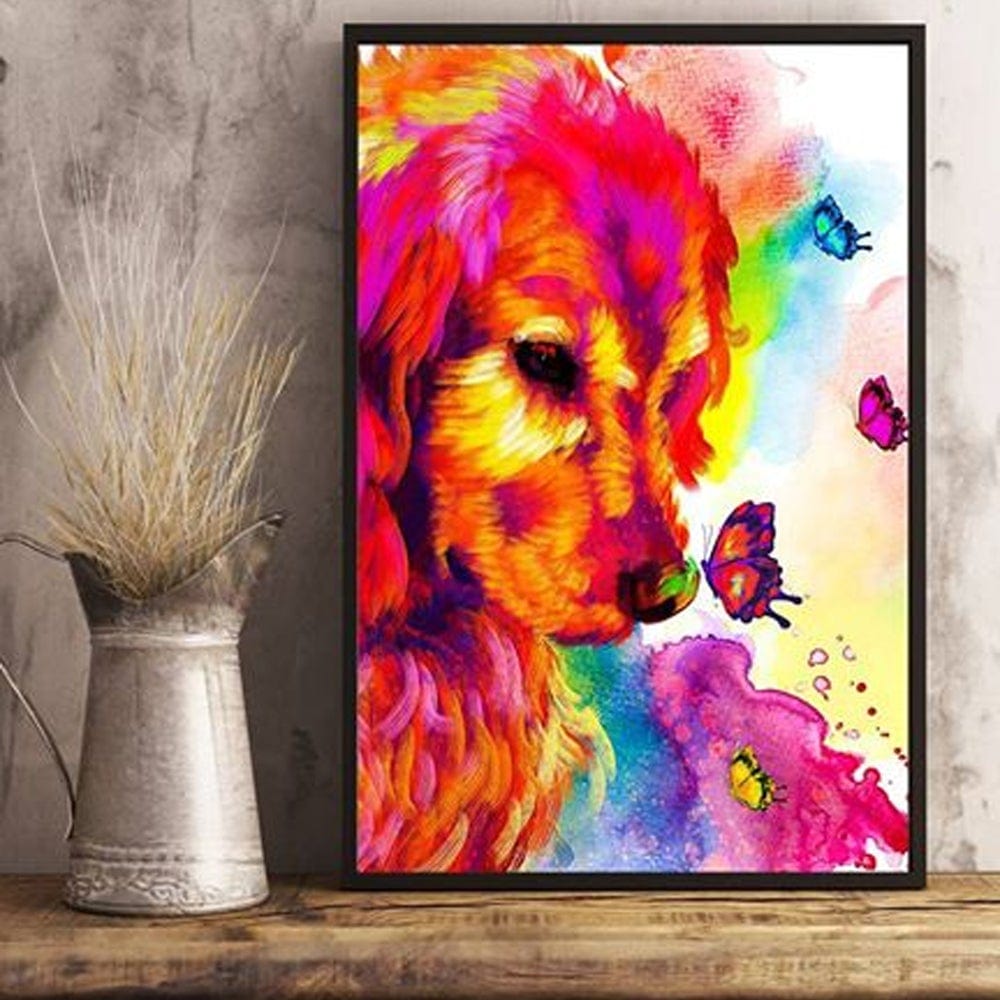 Póster de Golden Retriever en acuarela, lienzo