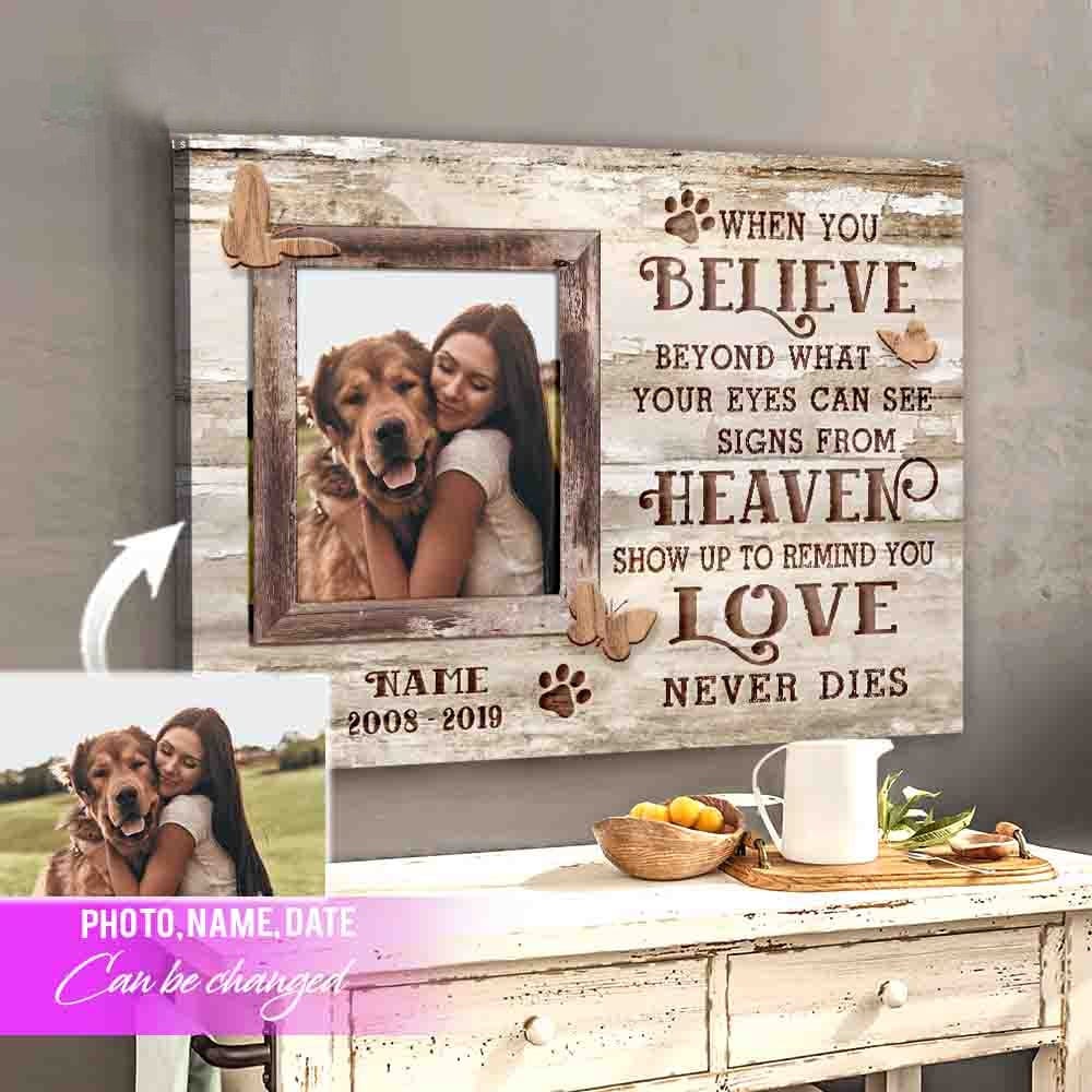 Póster personalizado de Golden Retriever When You Believe, lienzo