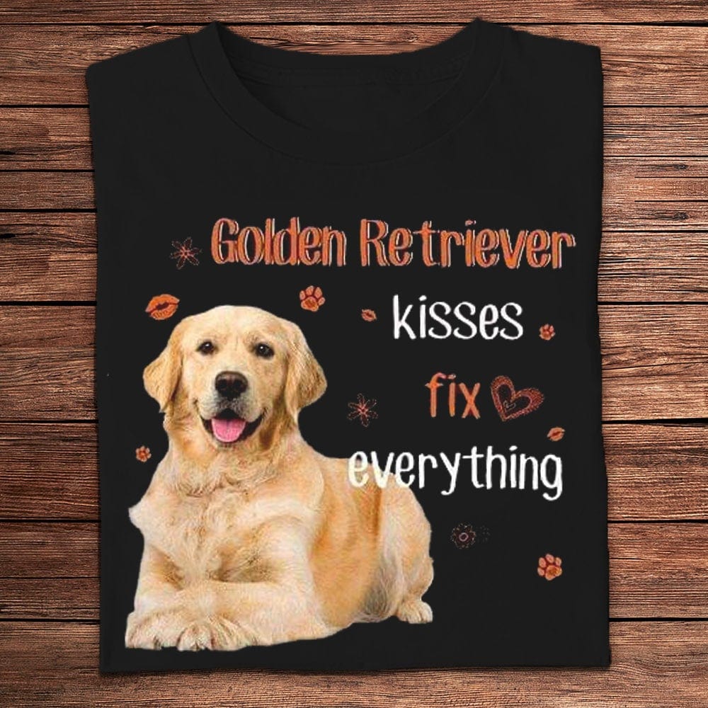 Camisetas con besos de Golden Retriever que lo solucionan todo